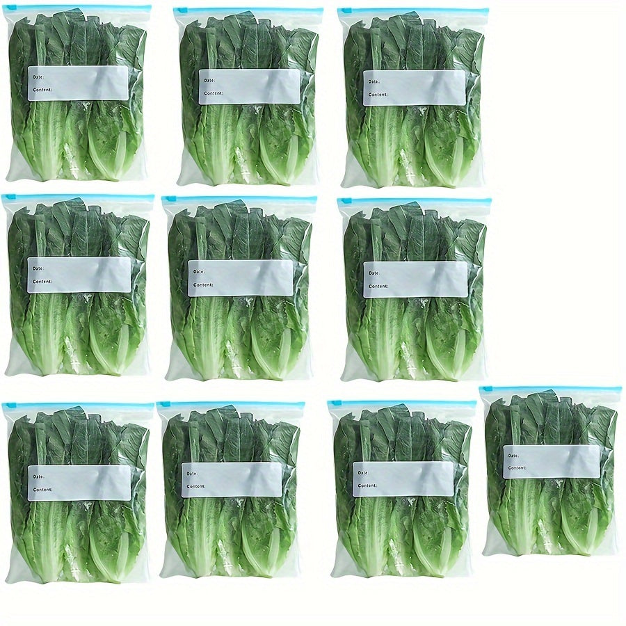 Set of 10 Reusable Food Storage Bags with Slide Seal Closures