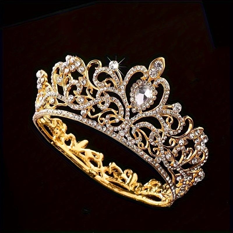To'ylar, promlar va bayramlar uchun nafis rhinestone tiara taqoni