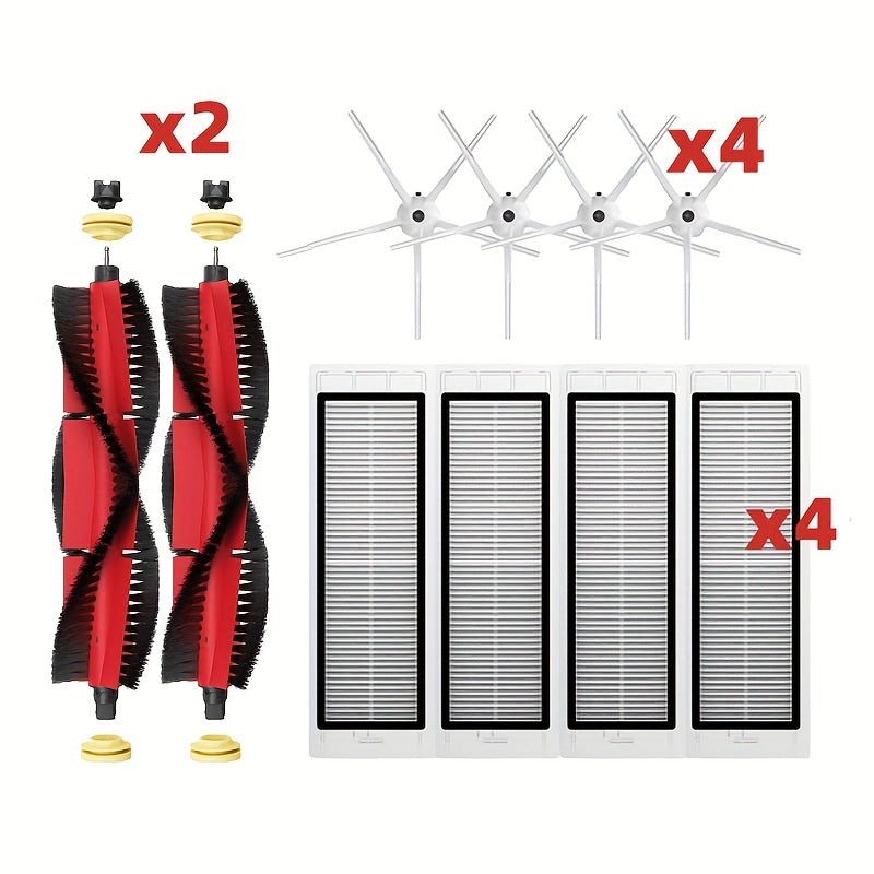 Xiaomi Roborock S5 Max, S50, S55, S5, S6, S6 MaxV, S6 Pure, E4, E5 robot tozalagichi uchun 10 ta almashtirish qismi to'plami - Asosiy yon cho'tka va Hepa filtrini o'z ichiga oladi.