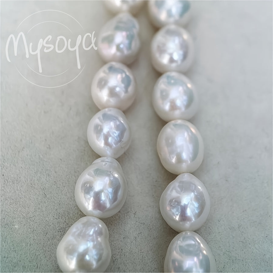 Natural Freshwater Pearl Necklace 9-11mm White Baroque Jewelry for Weddings and Special Events