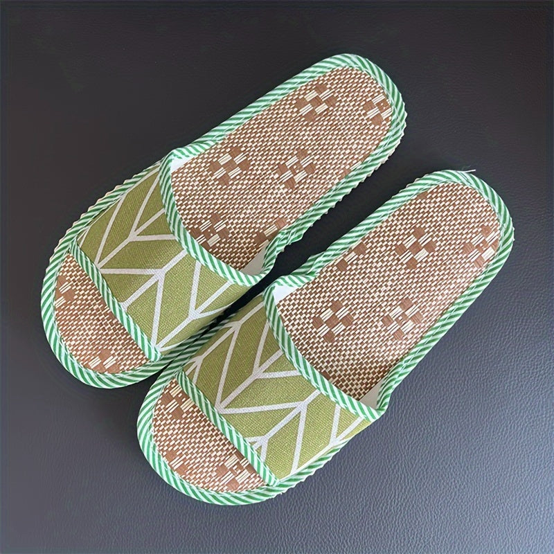 Unisex Linen Slippers Indoor Foam Sole for Hotels, Spas, and Guesthouses