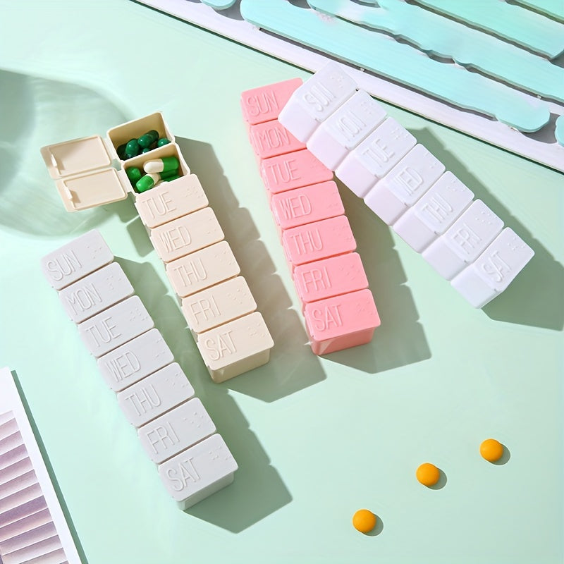 Weekly Pill Organizer Box for Adults Portable 7-Day Medicine Case Travel-Friendly Daily Compartments