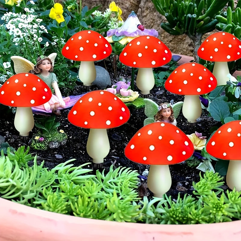 8/12pcs Solar Mushroom Pathway Lights ABS Material 8 Lighting Modes Infrared Sensor Outdoor Garden Yard