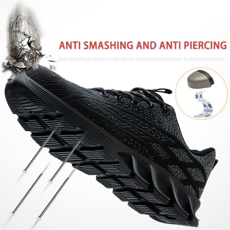 Breathable Safety Sneakers with Steel Toe Puncture-Proof Sole for All Seasons