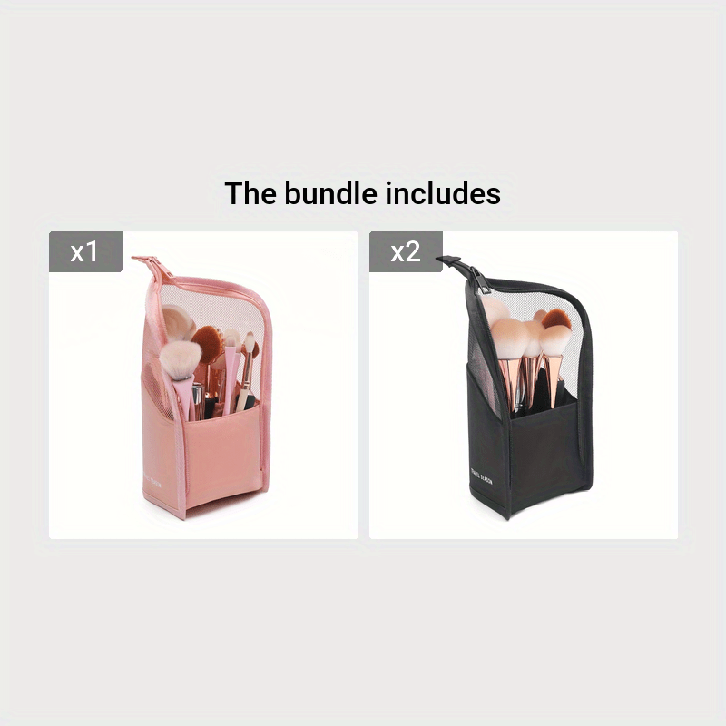 Водонепроницаемая сумка для стирки с удобным для путешествий хранением кистей для макияжа, компартментализированным хранением косметики и прозрачным дизайном.