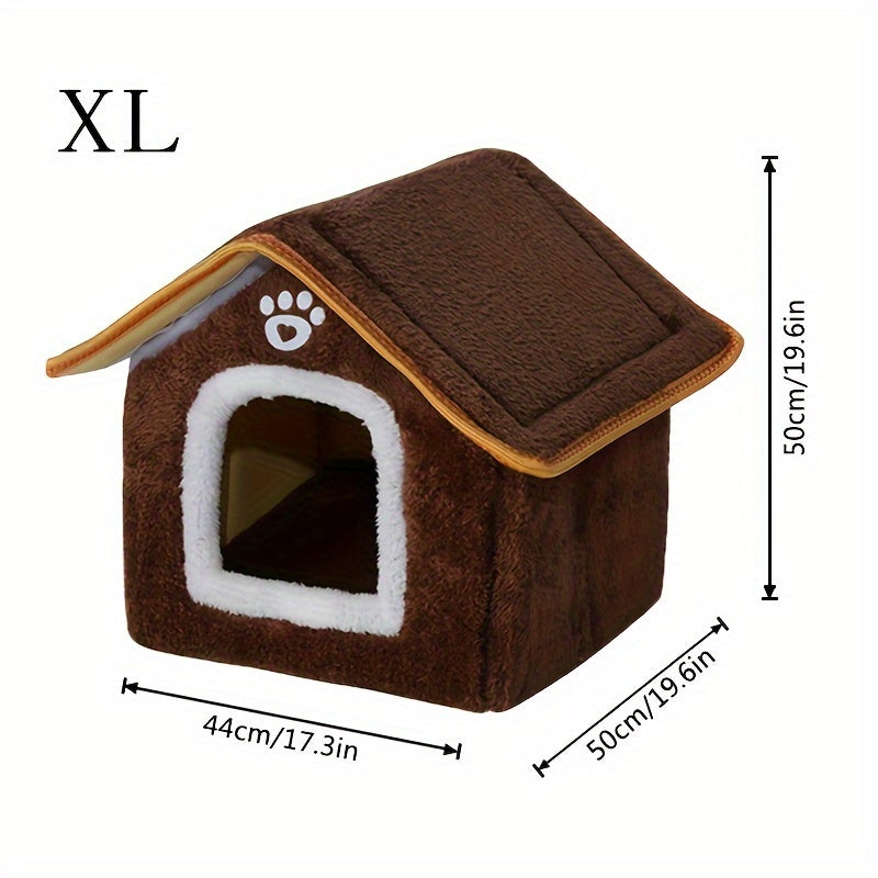 Закрытый моющийся домик для домашних животных для собак и кошек с нескользящим дном