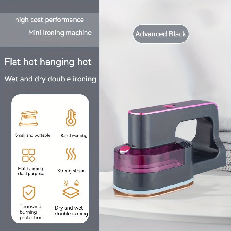 Portable Handheld Steam Iron for Travel and Fabrics, Compact and Easy to Use