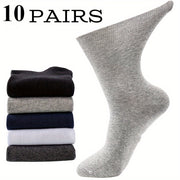 Unisex Diabetic Socks 10 Pairs Breathable Polyester Spandex Elastic Knit for Elderly