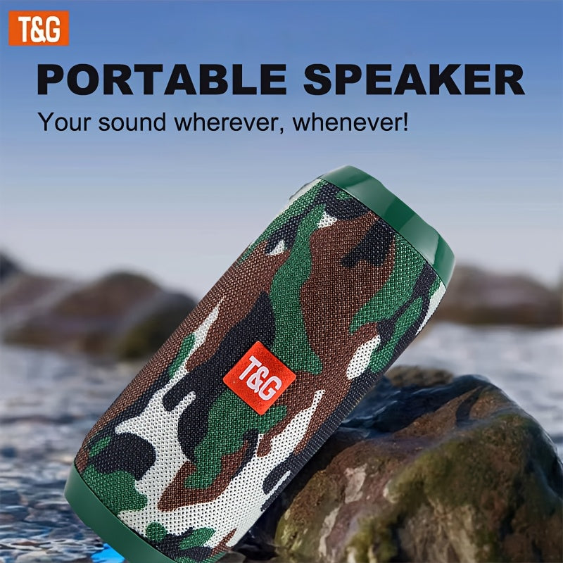 Portable Wireless Speaker with TWS Stereo, Built-in Mic, FM Radio, TF Card and USB Playback