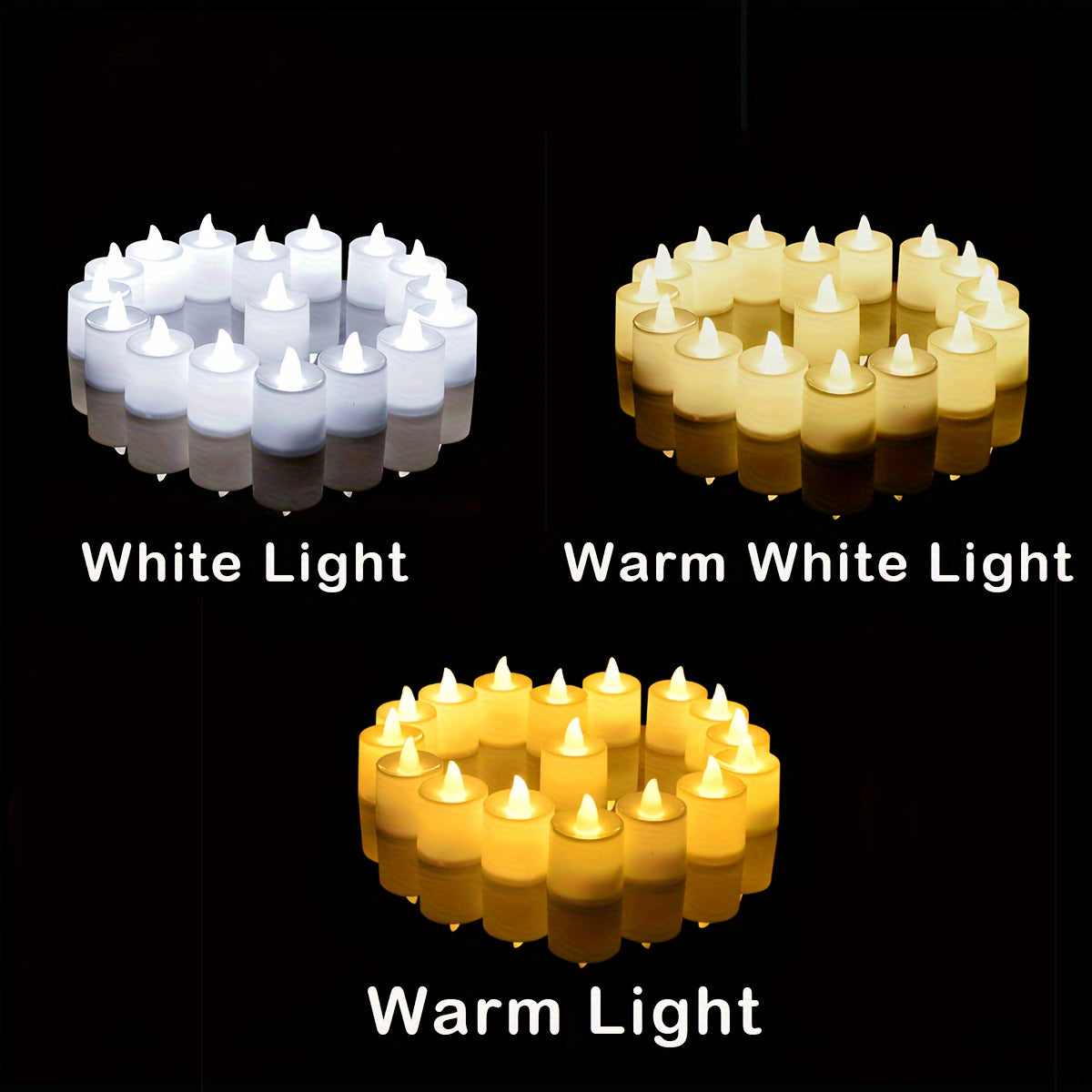 Set of 6 or 12 LED Electronic Candles for Weddings Home Decor Table Centerpieces White Warm White