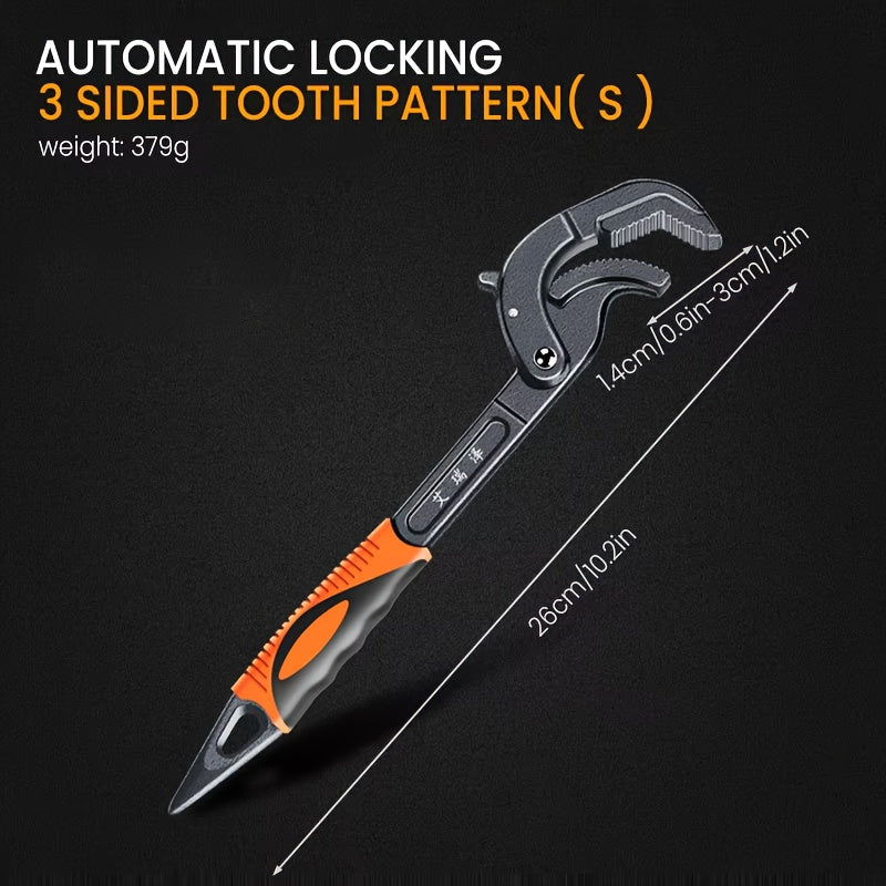 Multifunctional Pipe Pliers with Adjustable Wrench and Automatic Lock for DIY Maintenance