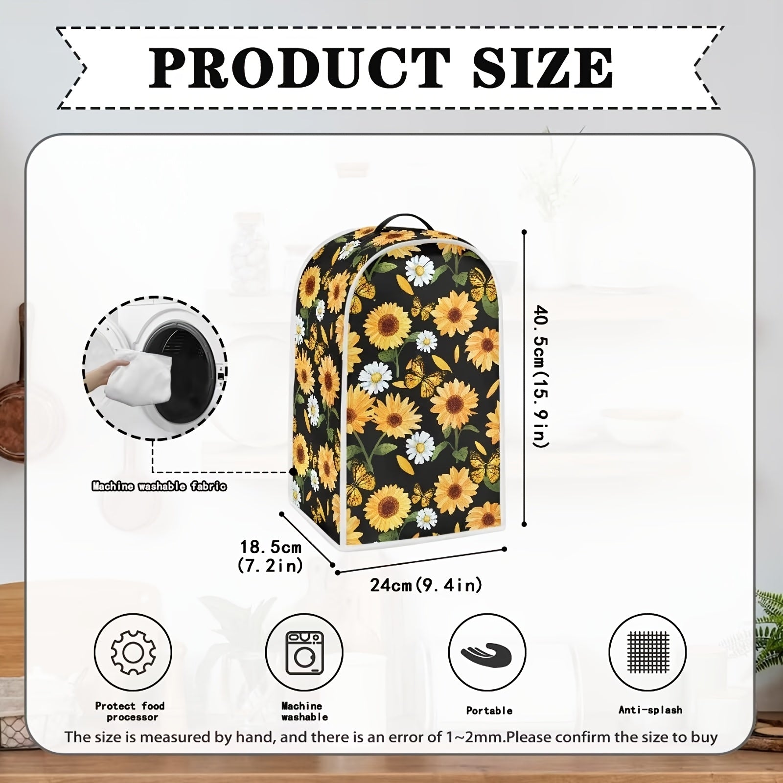 Kitchen Appliance Cover Sunflower Pattern Dust Protector for Blender Juicer Coffee Maker
