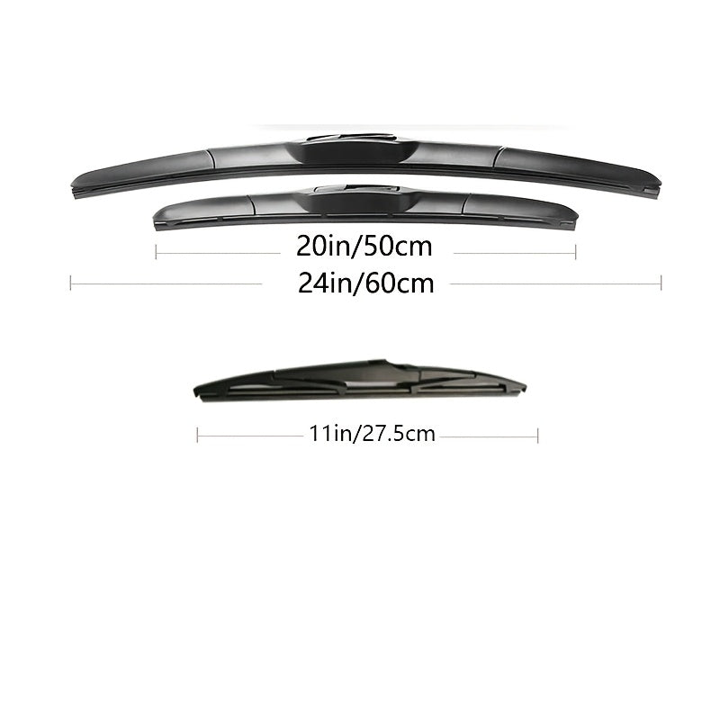 Front And Rear Windshield Wiper Blades Set for Kia Soul MK2 2014–2019, 60.96cm and 50.8cm
