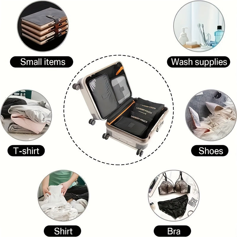 6pcs Travel Luggage Packing Cubes for Clothes Shoes Underwear Organizer Set