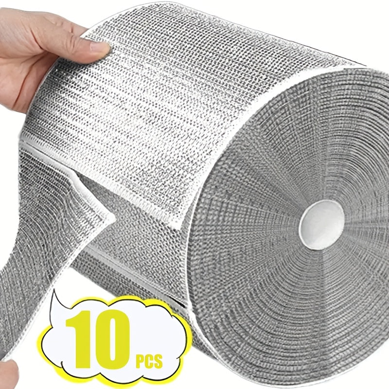 Reusable Microfiber Metal Wire Cloth for Heavy-Duty Cleaning of Surfaces Sink Cookware