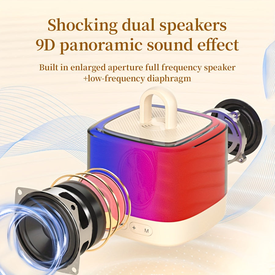 Mini Karaoke Machine with Wireless Microphone Party Lights for Kids and Teens