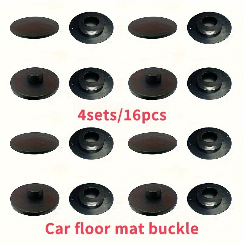 Universal Car Mat Fasteners 8 or 16 Pcs ABS Round Shape Secure Fit