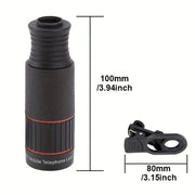 32X HD Optical Telephoto Lens for Smartphones with Anti-Jitter Function and Universal Clip