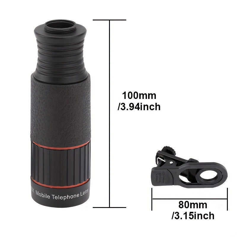32X HD Optical Telephoto Lens for Smartphones with Anti-Jitter Function and Universal Clip