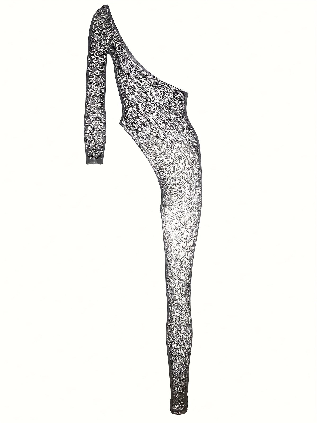 Women's Mesh Bodystocking with One Sleeve and One Leg Sexy Lingerie