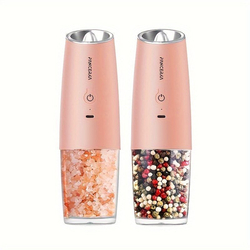 Электрический набор мельниц для перца и соли, перерабатываемый, без батареи, с USB-C, перезаряжаемый, регулируемый крупность, светодиодный свет