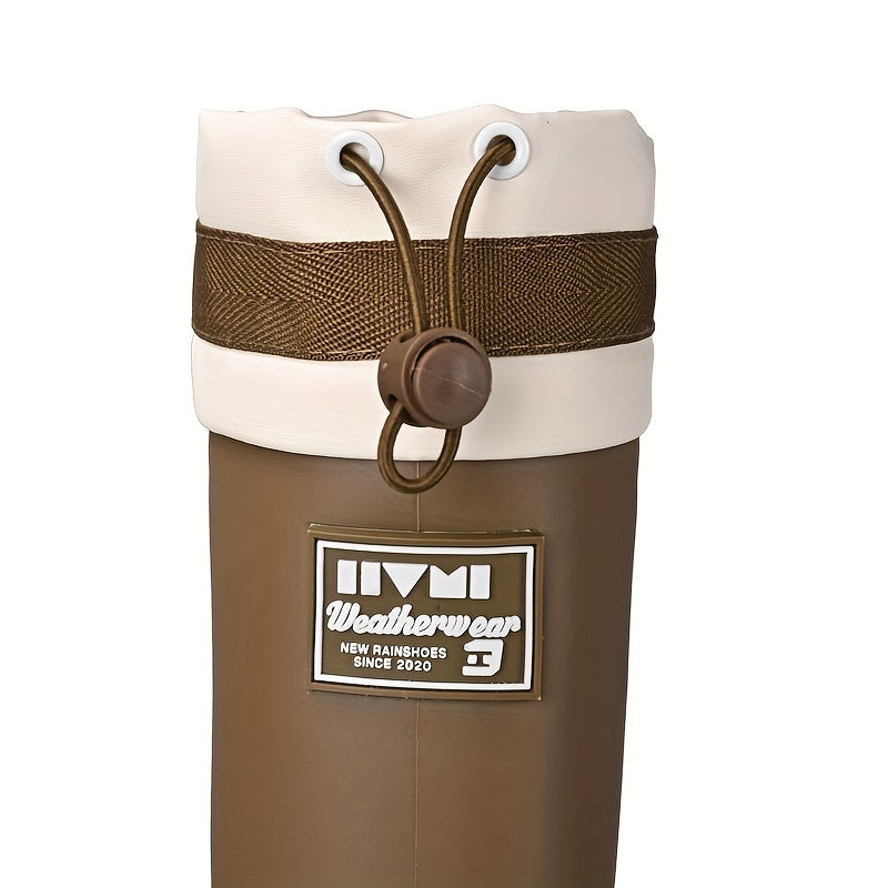 Women PVC Rain Boots All-Season Slip-On Platform Casual Outdoor