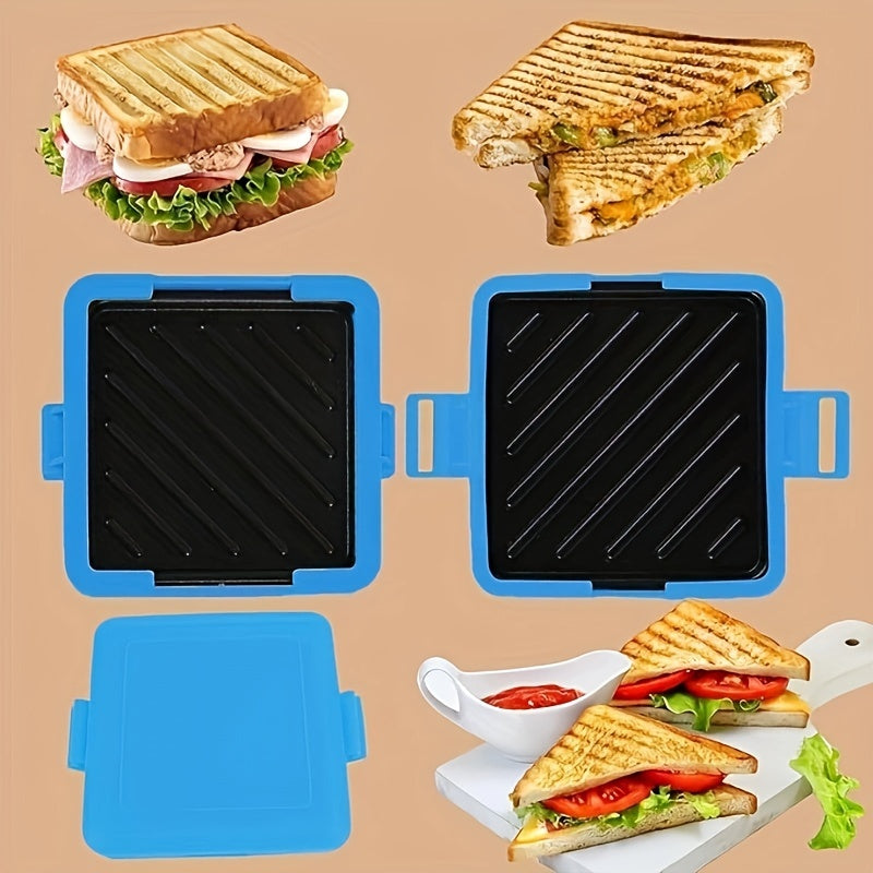 Tostadora de microondas de calentamiento rápido, doble cara, fácil de limpiar para tostadas, gofres y sándwiches