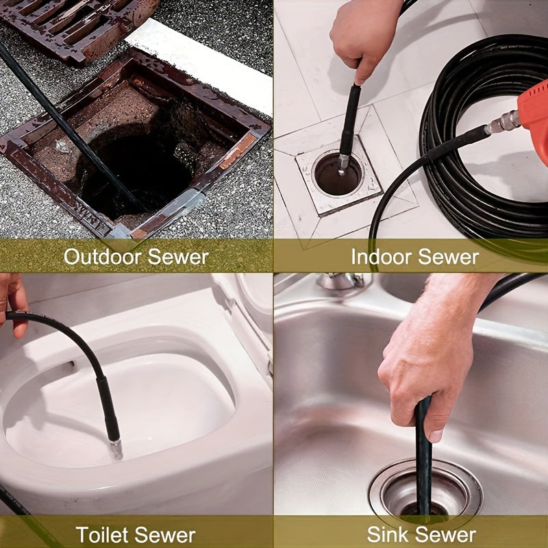 5800 PSI Sewer Jetter Kit for Pressure Washer Drain Cleaning with Corner Hose Attachment