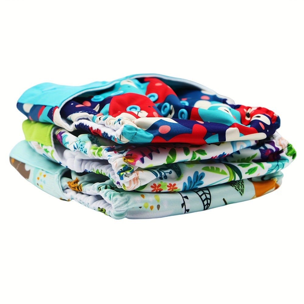 3-Piece Reusable Cloth Diaper Set for Infants 0-2 Years Adjustable Washable