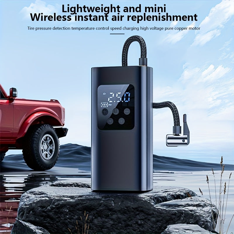 Portable Air Compressor Tire Inflator for Car Bike Motorcycle Digital Pressure Gauge