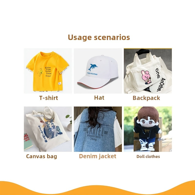 Tinta blanca en caliente para trabajos de bricolaje en ropa de trabajo y camisetas sin necesidad de energía