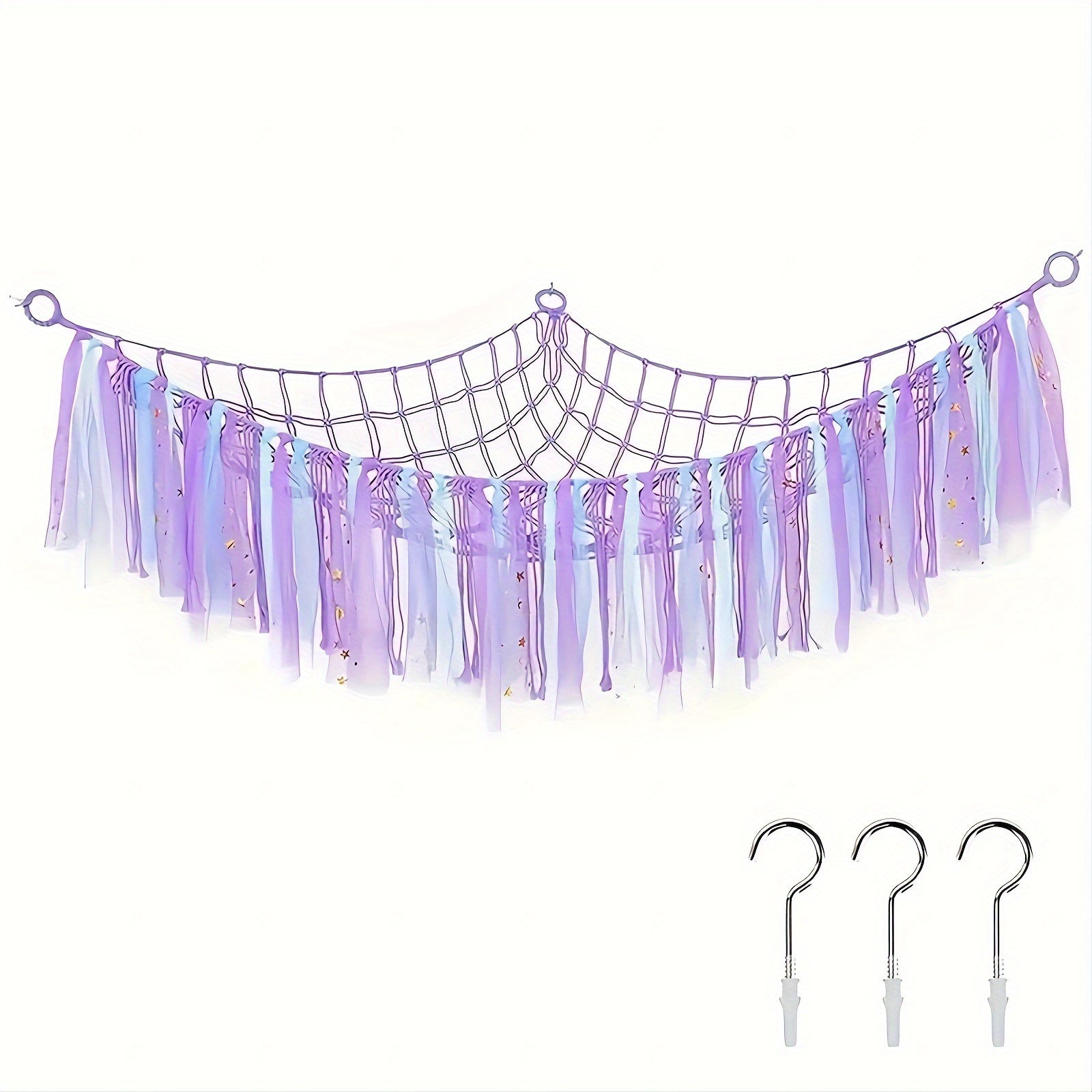 Bohemian Woven Toy Storage Net with Tassels for Stuffed Animals and Gifts