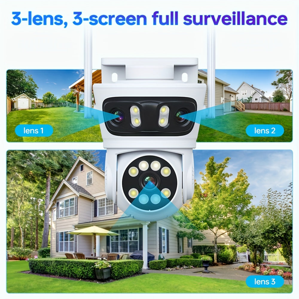 Wireless Security Camera with 360° Pan/Tilt AI Human Detection Night Vision