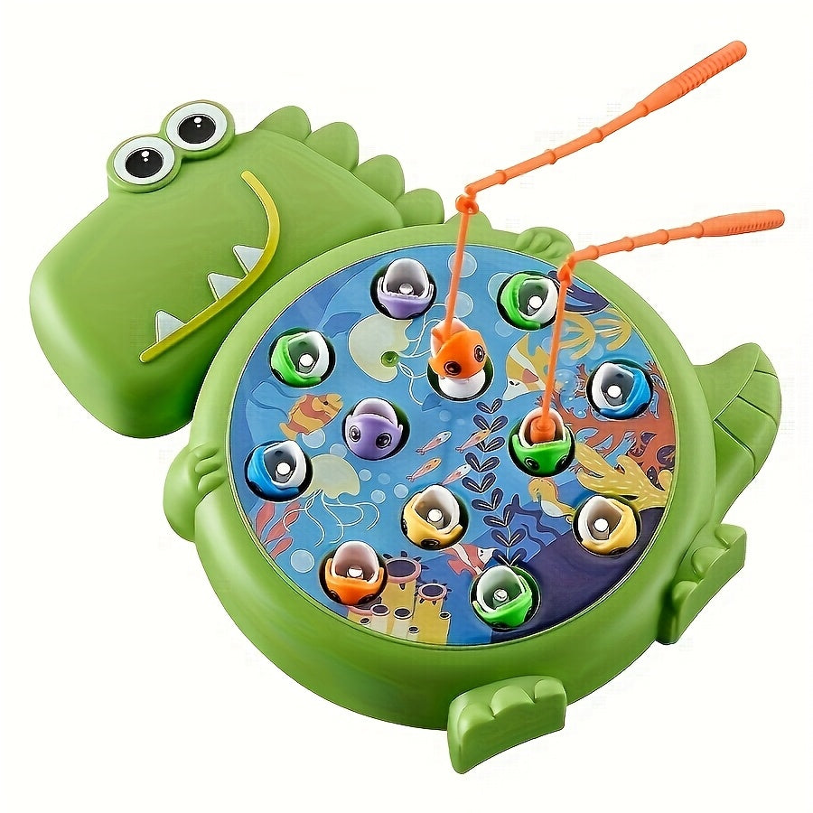 Educational Dinosaur Fishing Game Set for Kids Green Blue Interactive Toy