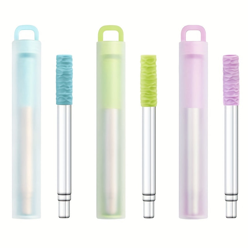 Stainless Steel Telescopic Straw with Case, Portable Foldable, Cold Beverages