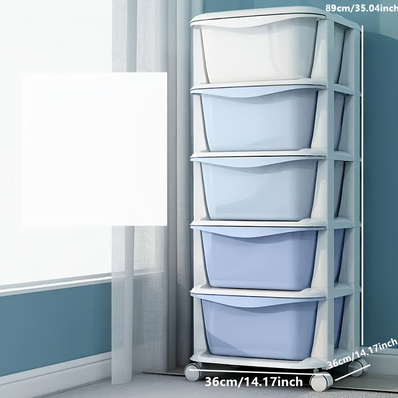 Plastic Drawer Storage Organizer 3/4/5/6 Tiers in White Blue Pink Teal