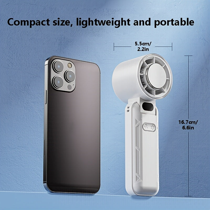 Portativ yig'iladigan qo'l fan, 100 tezlikli turbo, USB bilan qayta zaryadlanadigan, kiyish uchun mo'ljallangan dizayn