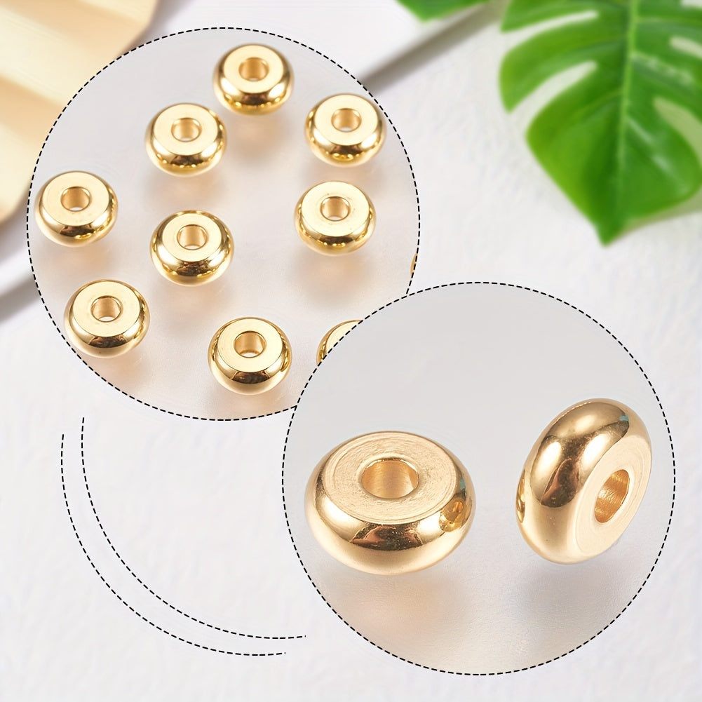 100 Pieces Stainless Steel Rondelle Spacer Beads 5x2mm with 1.5mm Hole