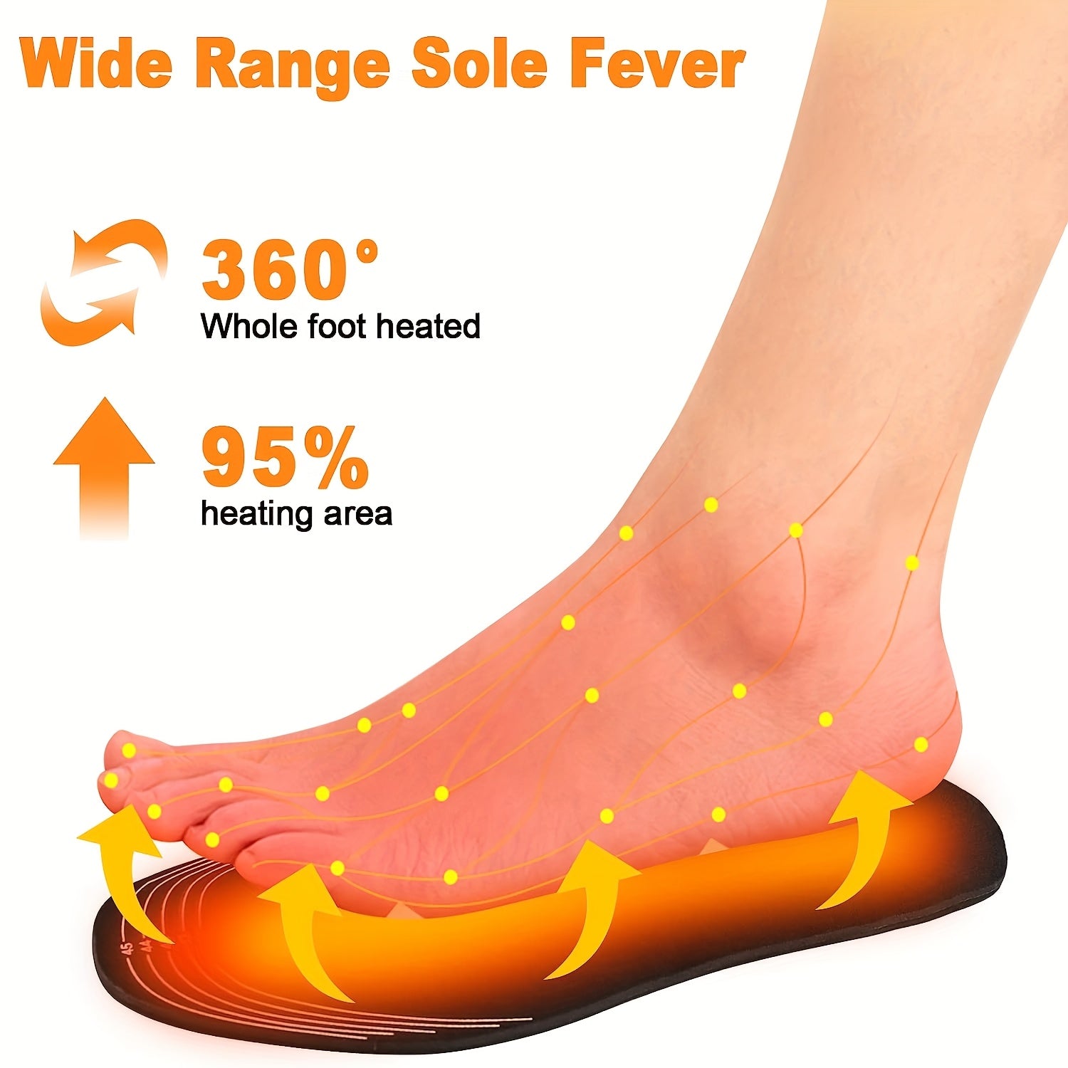 Heated Shoe Insoles for Men and Women USB Powered Washable and Cuttable