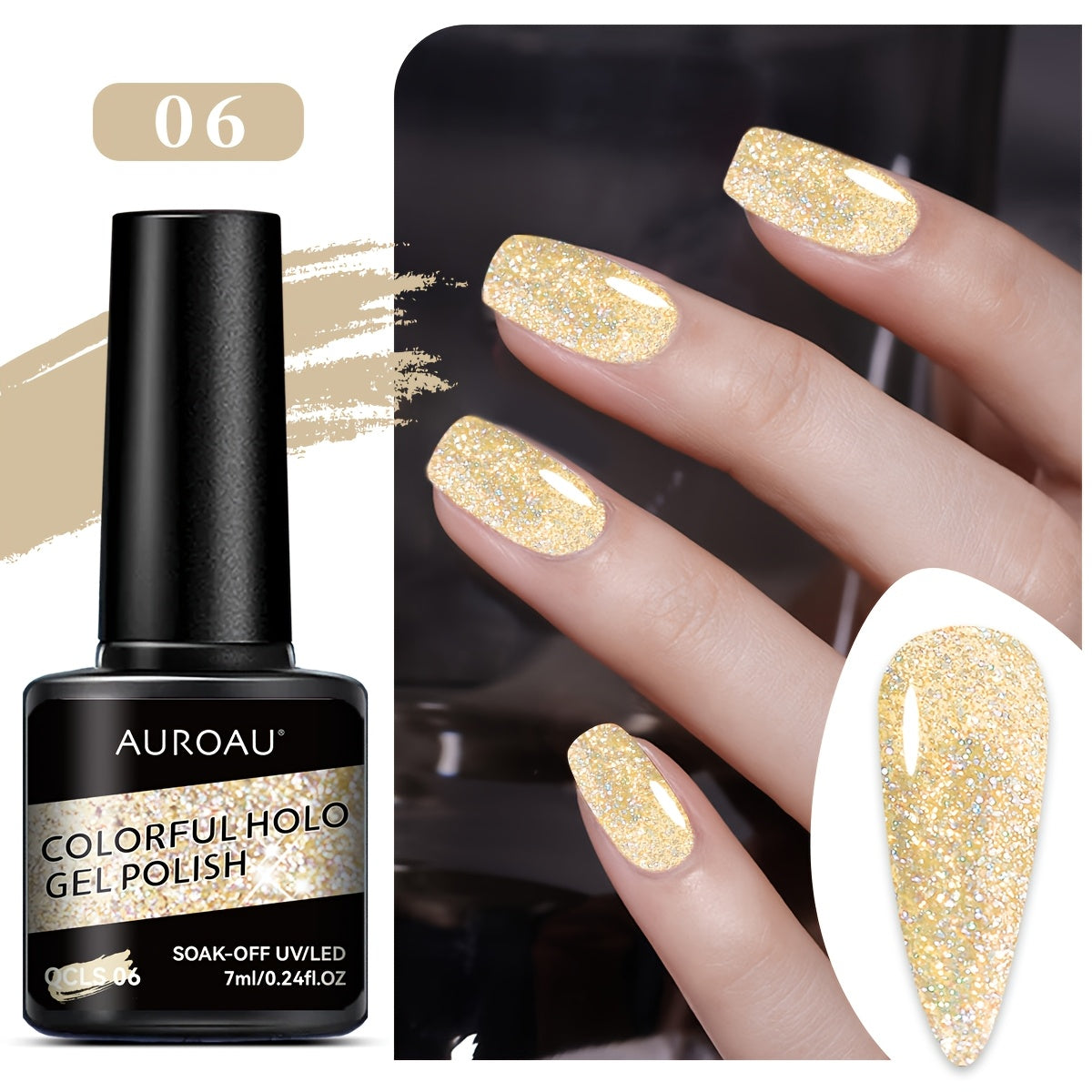 Vibrant Holographic Glitter Gel Nail Polish Long-Lasting Fast-Drying Alcohol-Free