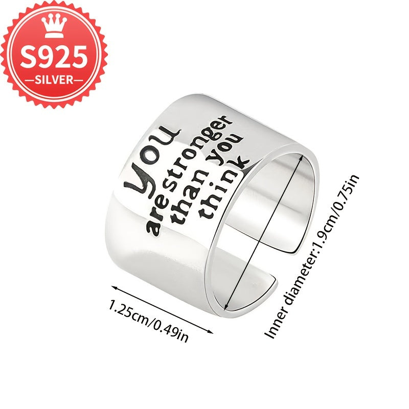 925 Wide Open Ring Hypoallergenic Fashionable Versatile Finger Ring for All Occasions