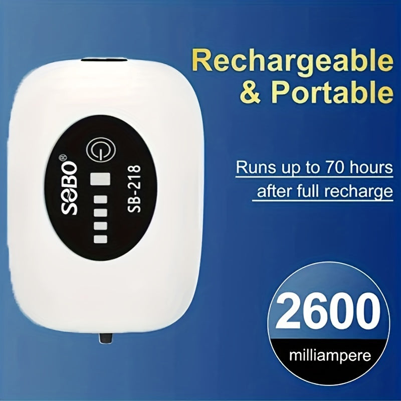 Rechargeable Fish Tank Air Pump with USB Charging and 1-2 Meter Air Tube