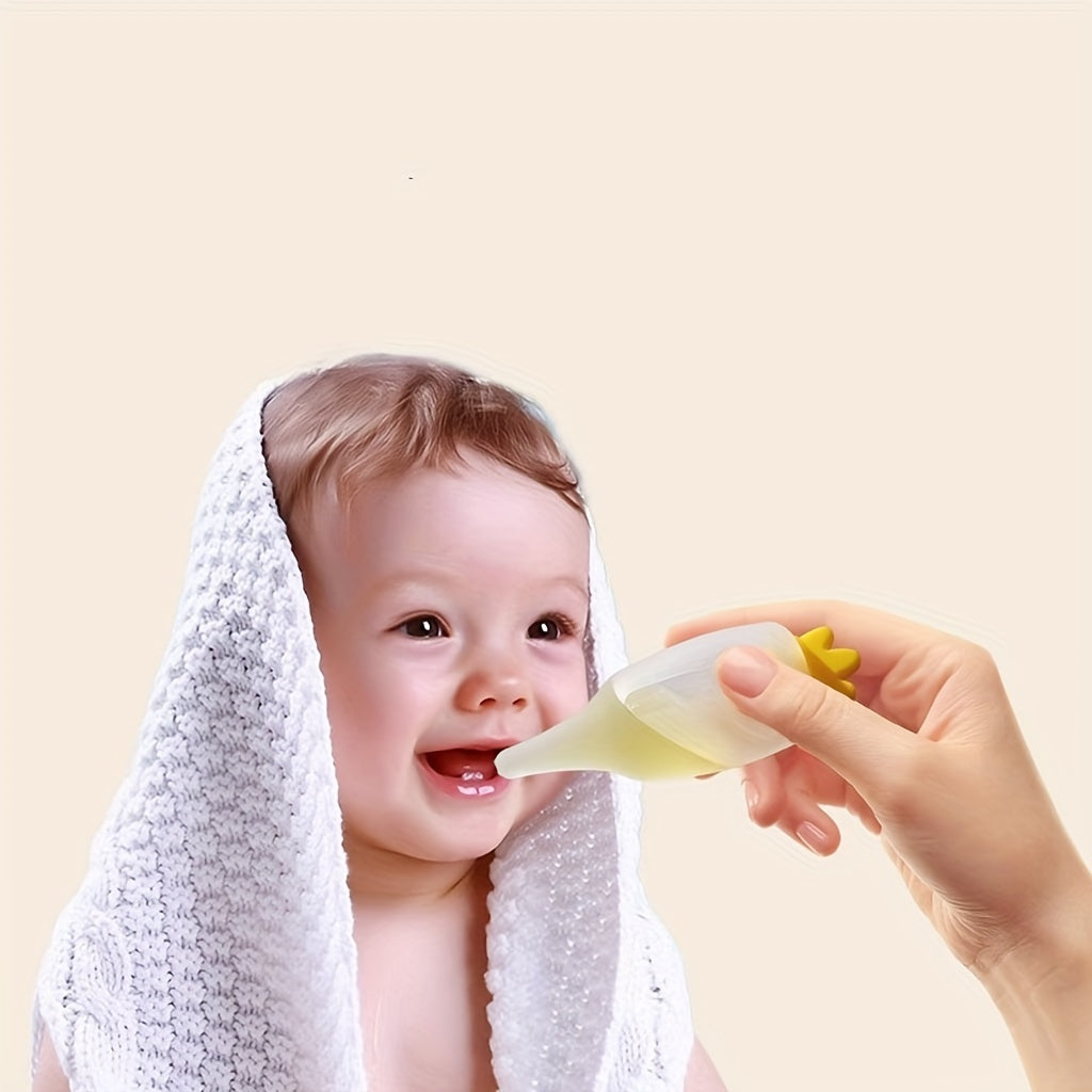 High-Capacity Silicone Liquid Medicine Dispenser for Kids Orange Green Yellow