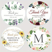 Personalized Bridal Shower Labels Custom Thank You Stickers Name and Date Recyclable Matte Finish
