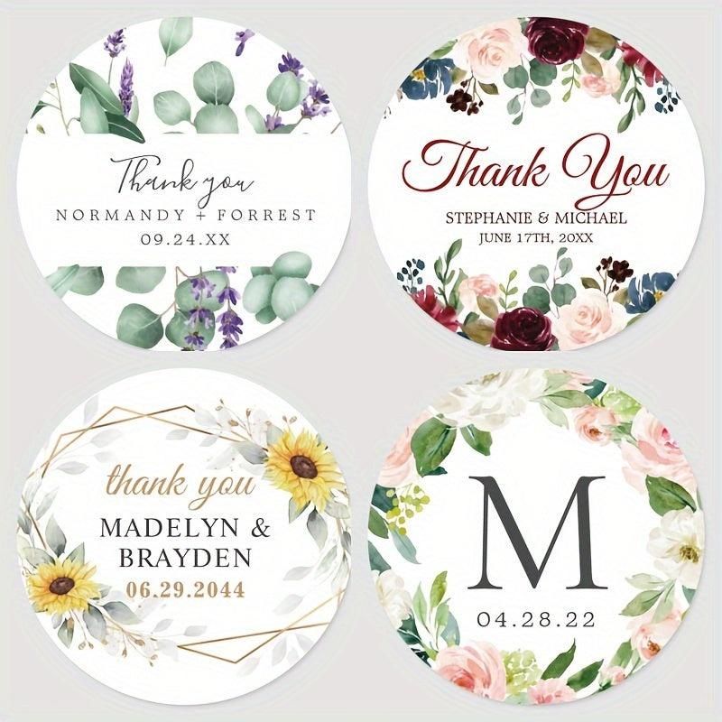 Personalized Bridal Shower Labels Custom Thank You Stickers Name and Date Recyclable Matte Finish