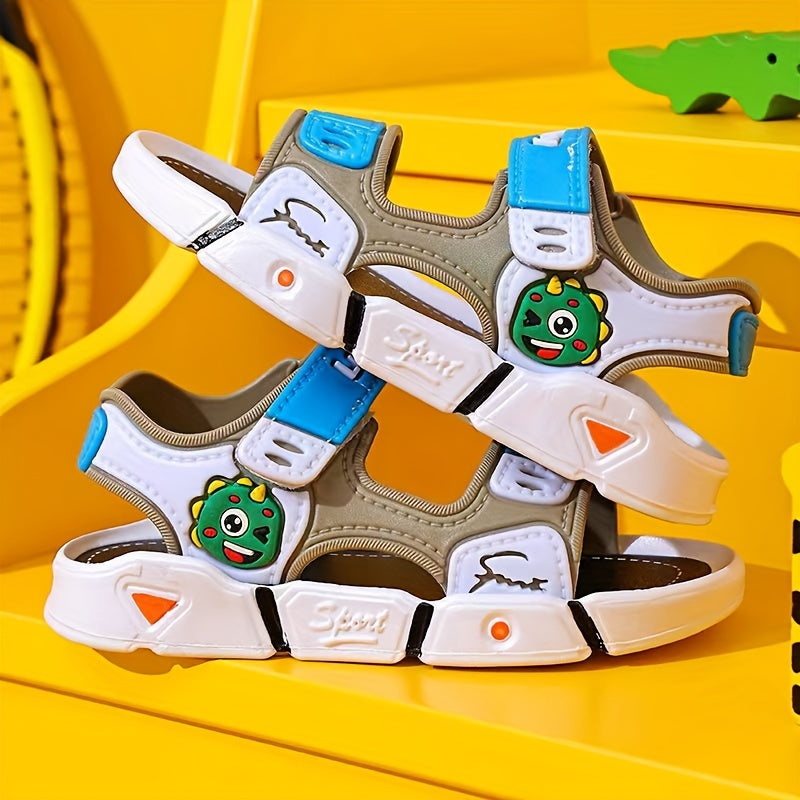 Kids' Open-Toe Cartoon Sandals for Boys PVC Breathable Non-Slip Indoor Beach