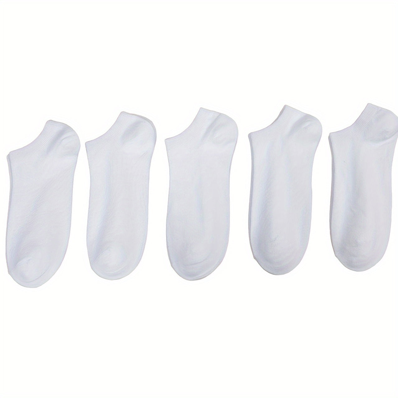 Men's Solid Ankle Socks 5 Pairs Breathable Sweat-Absorbent Outdoor Socks