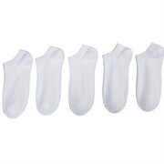 Мужские однотонные носки до щиколотки, 5 пар, дышащие, впитывающие пот, для улицы