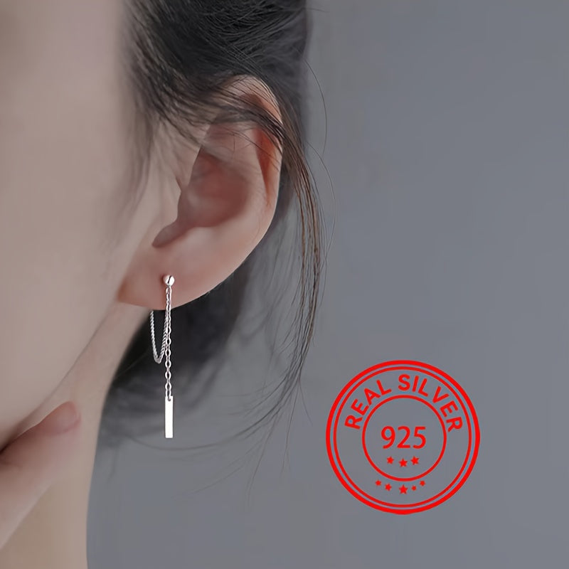 2.5g Yengil Luks Egarlar S925 Sterling Kumush zanjirli zanjirli taq va tassel bilan