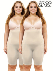 Plus Size High Elasticity Shapewear Tummy Control Slimming Underwear 2-Pack